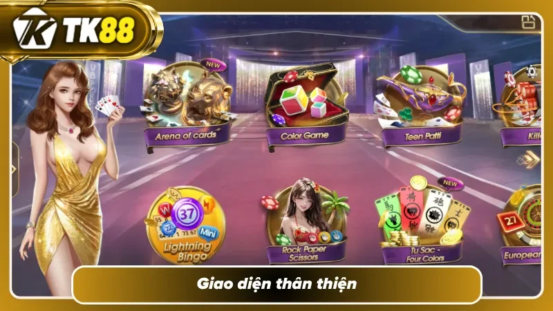 Game bài TK88 sở hữu giao diện ấn tượng