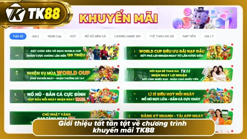 Khái niệm của khuyến mãi TK88 siêu hot