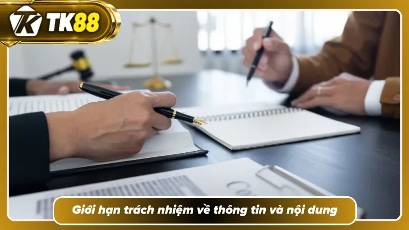 Minh họa giới hạn trách nhiệm về nội dung